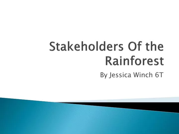 stakeholders of the rainforest