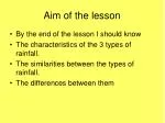 Aim of the lesson - slide 1