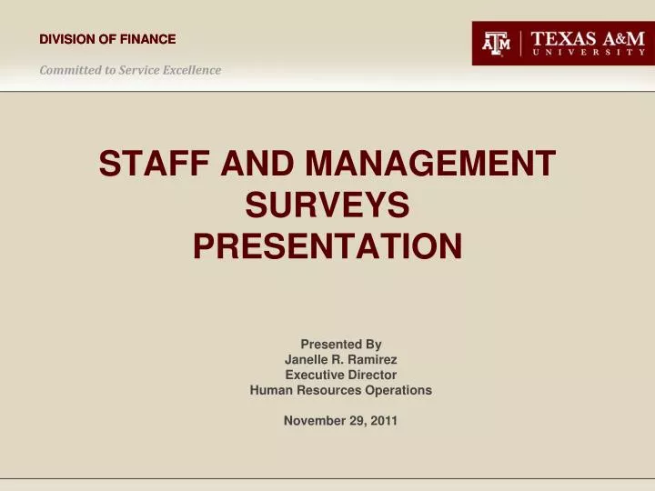 staff and management surveys presentation