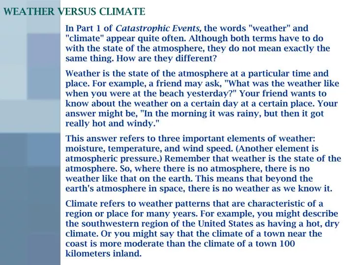 weather versus climate