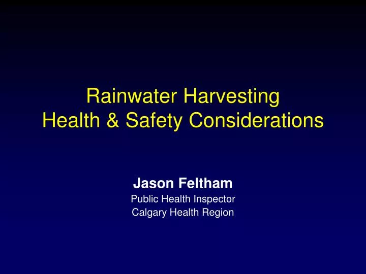 rainwater harvesting health safety considerations