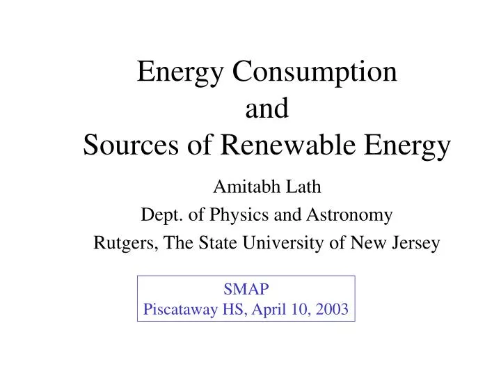 energy consumption and sources of renewable energy