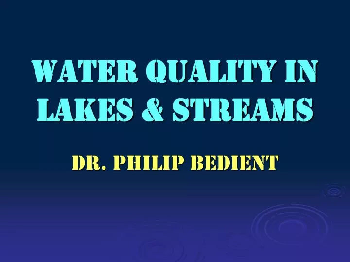 water quality in lakes streams