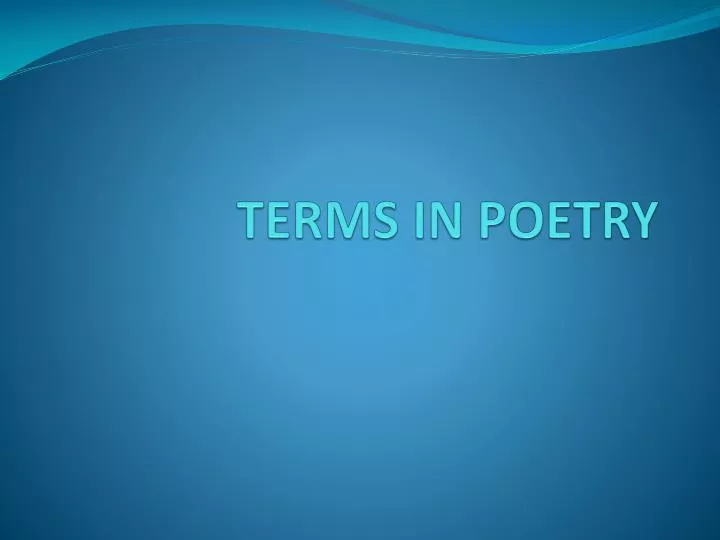 terms in poetry