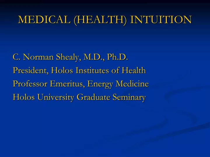 medical health intuition