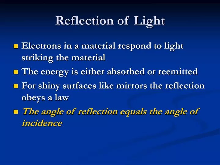 reflection of light