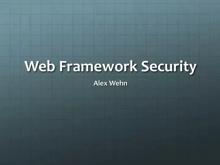 web framework security