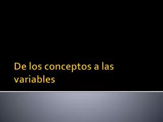 de los conceptos a las variables