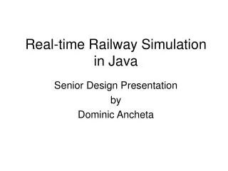 Real-time Railway Simulation in Java
