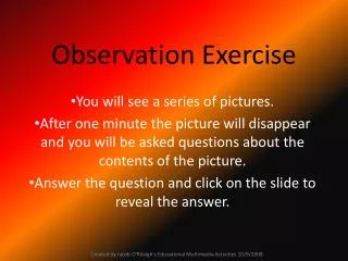 Observation Exercise