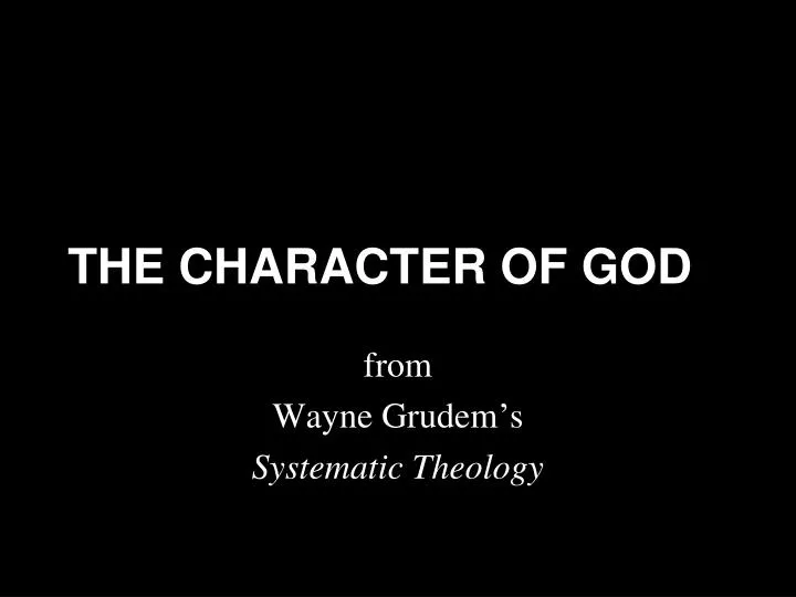 the character of god