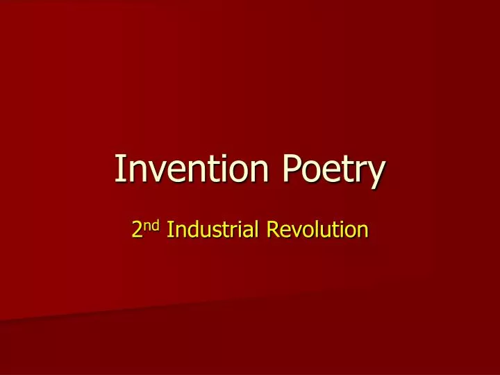 invention poetry