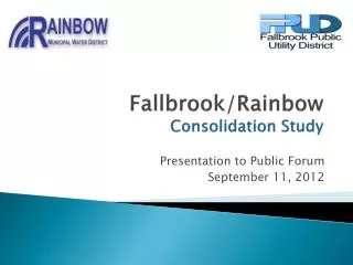 Presentation to Public Forum September 11, 2012