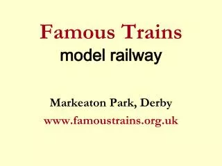 Famous Trains model railway