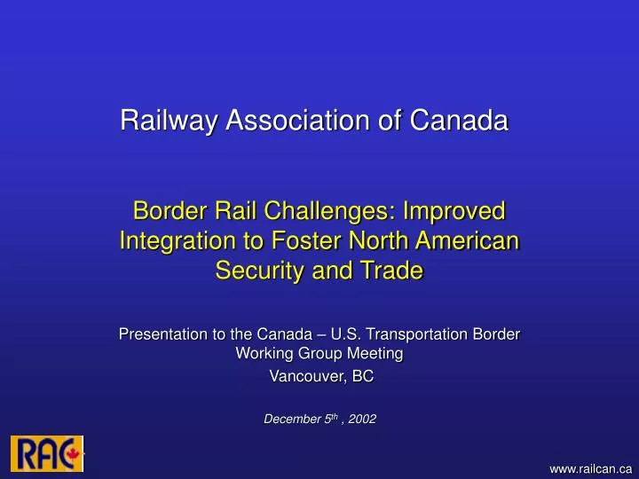railway association of canada