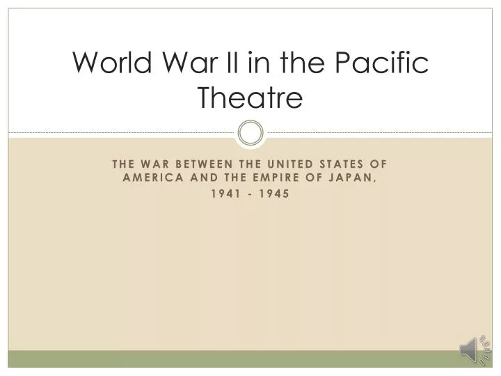 world war ii in the pacific theatre