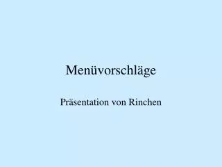 Menüvorschläge