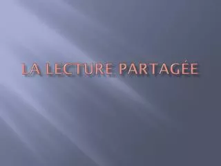 la lecture partag e