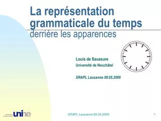 la repr sentation grammaticale du temps derri re les apparences