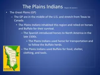 The Plains Indians Chapter 18, Section 1