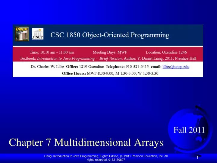 chapter 7 multidimensional arrays