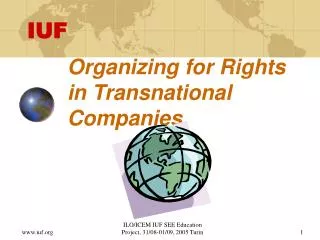 Organizing for Rights in Transnational Companies