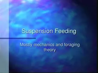 Suspension Feeding