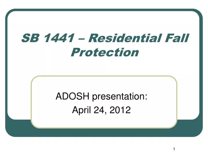 sb 1441 residential fall protection