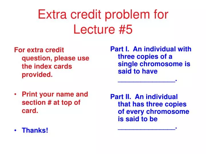 extra credit problem for lecture 5