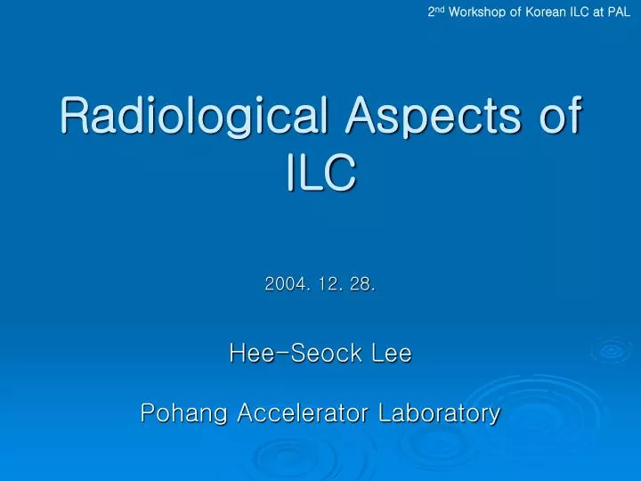 radiological aspects of ilc