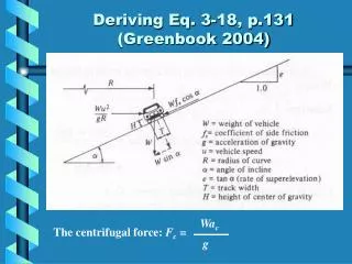 Deriving Eq. 3-18, p.131 (Greenbook 2004)