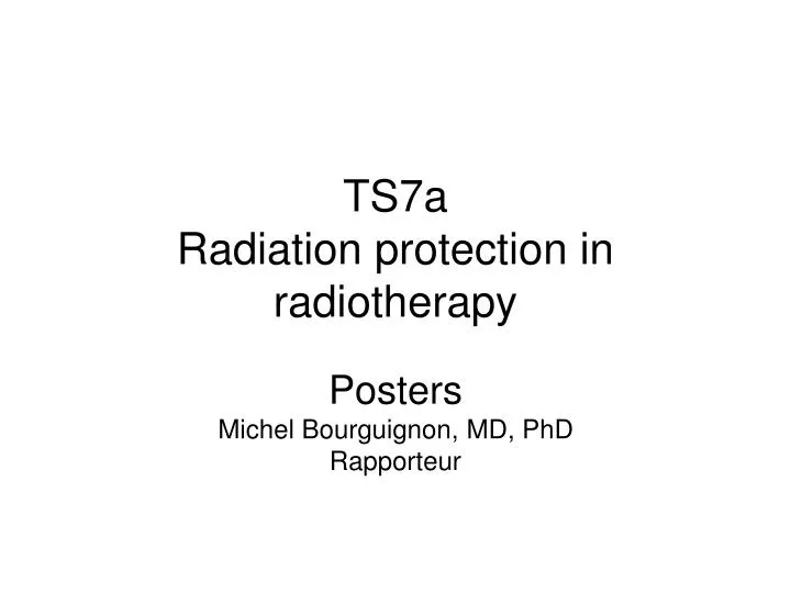 ts7a radiation protection in radiotherapy