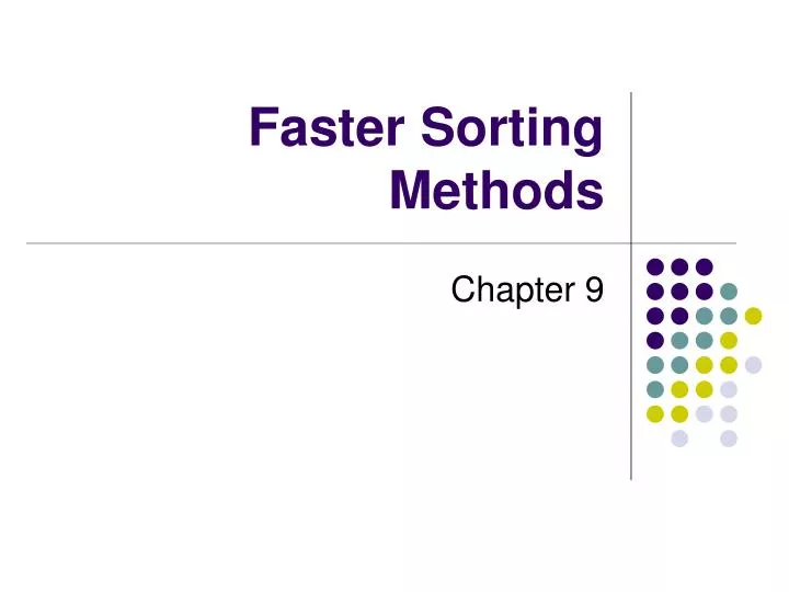 faster sorting methods