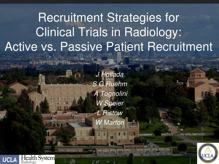 recruitment strategies for clinical trials in radiology active vs passive patient recruitment