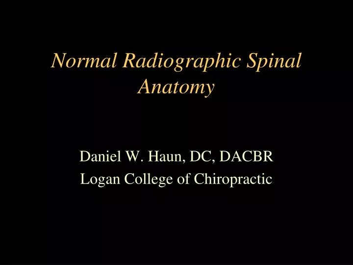 normal radiographic spinal anatomy
