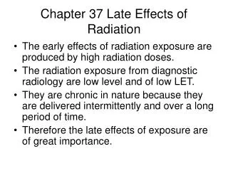 Chapter 37 Late Effects of Radiation