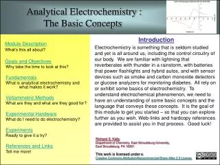 Analytical Electrochemistry : The Basic Concepts