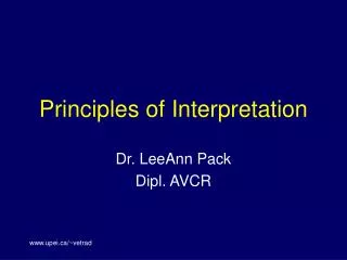 Principles of Interpretation