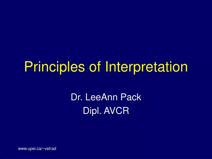 principles of interpretation