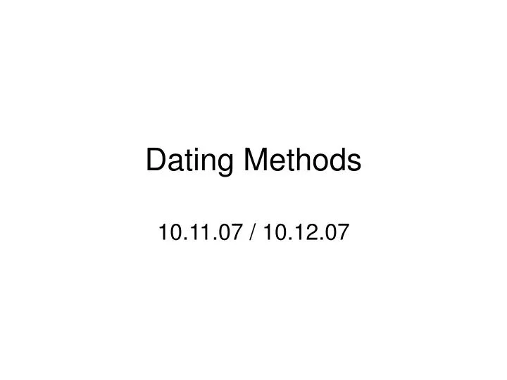 dating methods