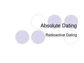 absolute dating