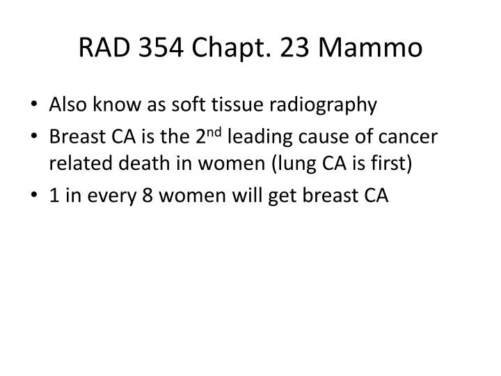 rad 354 chapt 23 mammo