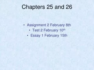chapters 25 and 26