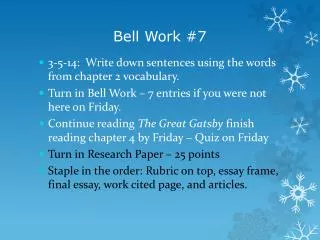 Bell Work #7