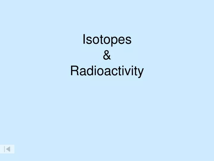 isotopes radioactivity