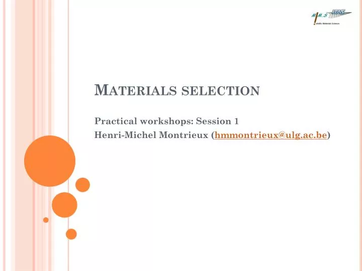 materials selection