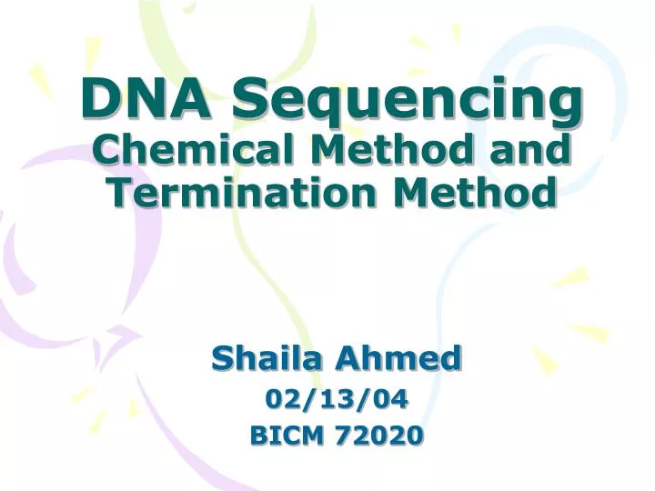 dna sequencing chemical method and termination method