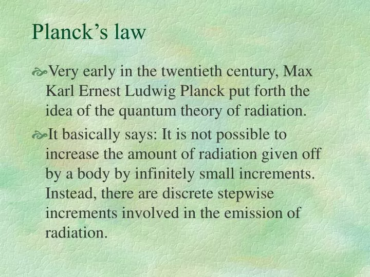 planck s law