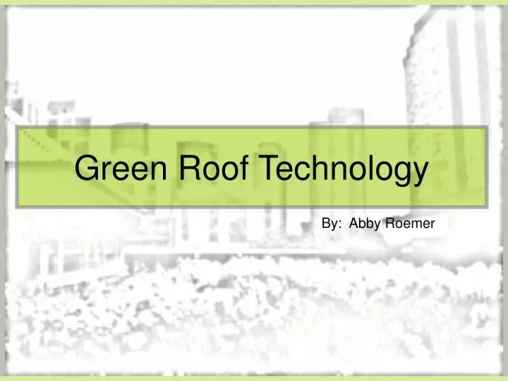 green roof technology