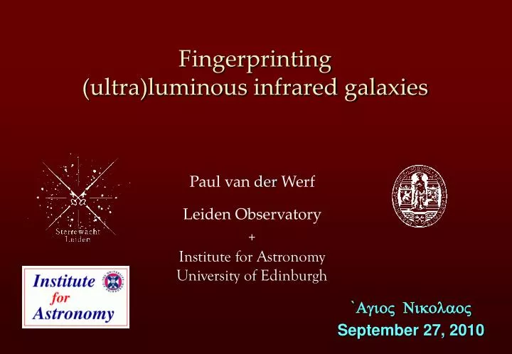 fingerprinting ultra luminous infrared galaxies